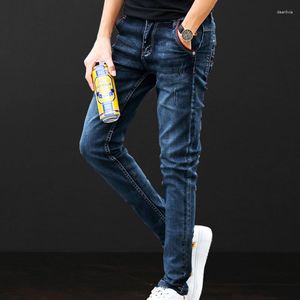 Jeans Homme Denim Gris Haut de gamme Stretch Slim Fit Four Casual Season Pencil Leg Pantalon Tendance