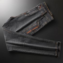 Heren jeans denim mannen moda hombre 2021 herfst borduurwerk Koreaanse modeontwerper Erkek Slim Jean Pantolon