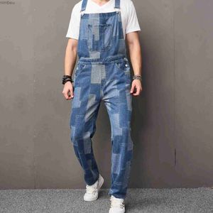 Jeans voor heren Denim overalls voor mannen Losse casual cargo Jeans voor heren Overalls Jumpsuits Straat Jarretel Wijde pijpen BroekL240111