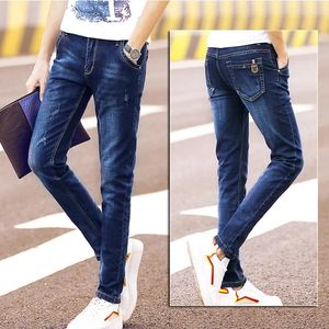 Jeans pour hommes Pantalons en denim Noir Slim Fit Élastique Casual Printemps Été En gros