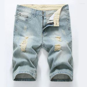 Jeans pour hommes Denim Shorts de haute qualité courts hommes coton solide droite mâle bleu décontracté