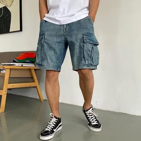 Jeans para hombres Pantalones cortos de mezclilla Hombres Verano Ropa de moda coreana Longitud de la rodilla Streetwear Bermudas 2024