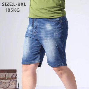 Jeans pour hommes Denim Shorts Hommes Casual Demi-Pantalon Lâche Été Coton Bleu Plus Taille 5XL 6XL 7XL 8XL 9XL surdimensionné mâle hommes court