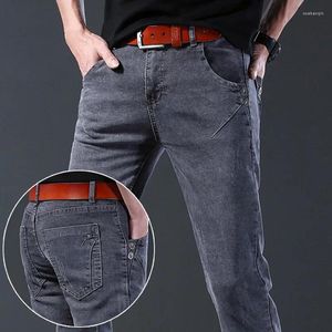 Jeans pour hommes Denim printemps automne marque de mode Cool pantalons décontractés Slim gris haute qualité livraison directe