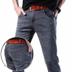 Jeans pour hommes Denim printemps automne Fi nouvelle marque Cool pantalons décontractés Slim gris haute qualité livraison directe Q9B1 #