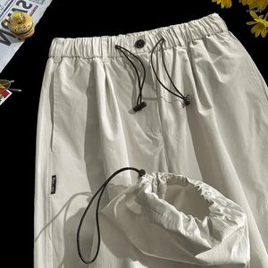 Herenjeans Design Casual broek voor de zomer Sneldrogend Rechte buis Ijszijde Amerikaanse hoogwaardige losse wijde pijpen Opladen