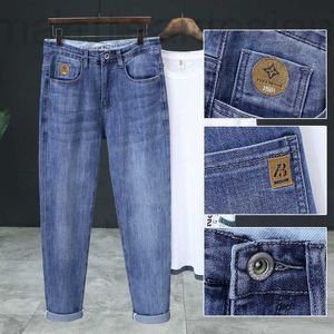 Herenjeansontwerper 1. Hoogwaardige hoogelastische jeans voor livestreaming voor heren, kleine rechte pasvorm, veelzijdige broek, Hong Kong Super F4OY B6A4