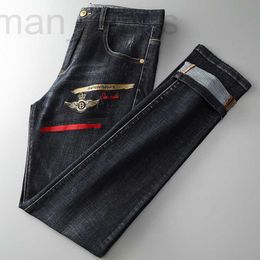 Jeans pour hommes concepteur 2021 automne nouveau Bentley Grade coréen droit Stretch pantalons décontractés mode imprimé Denim DDAT