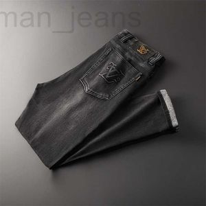 Jeans pour hommes designer 2021 automne/hiver nouveau pantalon décontracté jambe droite ample affaires mi-hauteur élastique Q6MC