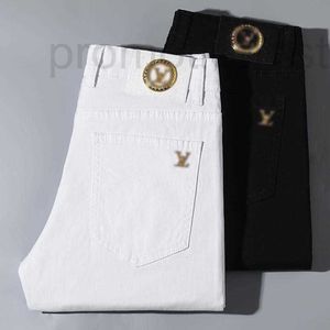 Designer de jeans masculin 2022 Nouveau jean et d'été de printemps et d'été pour hommes purs blancs noirs en deux couleurs coton haut slim slim fit coréen simple marque dvjo
