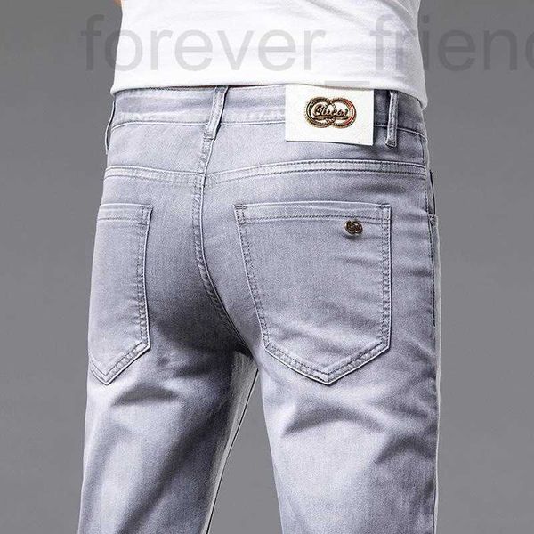 Designer de jeans masculin 2022 Spring New Men's Jeans Men's Small Foot Slim Cotton Elastic Tide Marque Corée Youth Double G Hybrid Pantal DQW4