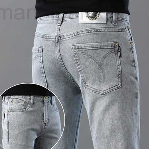 Heren Jeans designer 2023 high-end jeans heren slim Slim-fit broek modemerk veelzijdige broek dunne lente zomer lichtgrijs TDCS