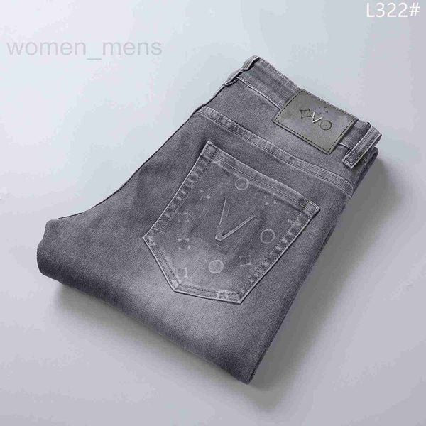 Jeans pour hommes Designer 2023 Hommes Femmes Pantalon en relief Lettres Denim Jeans Zipper Hems Poche Printemps Été Pantalon décontracté gris 29-42 BSQA