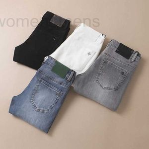 Herenjeans ontwerper 2023 Nieuwe herenjeans mode tripp broek zwart slanke stretyouth trend 127U