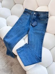 Mannen Jeans Designer 2023 Nieuwe Pantalones Vaqueros Para Hombre Puur Katoen Gewassen Oude Leggings Blauwe Driehoek Designer Broek BOL1