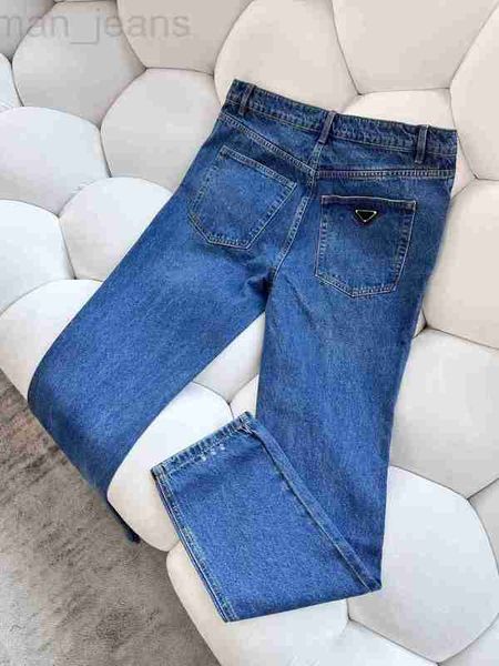 Designer de jeans pour hommes 2023 Nouveaux pantalones vaqueros para hombre Pur coton lavé vieux leggings Blue Triangle Designer Pants M8QI