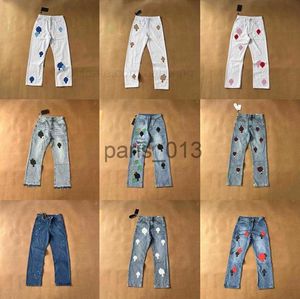 Jeans pour hommes Designer 2023 Imprimer Jeans pour hommes Jean lavé à la peau croisée Chromeheart avec taille haute Hommes Lovers Loose X0911