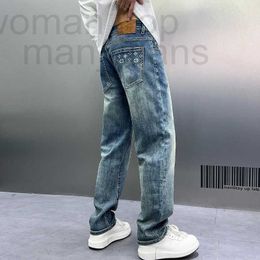 Jeans para hombres Diseñador 2024 Nueva primavera Regular Ajuste recto Lavado con agua Micro Elástico Gama alta OKL9 QB61