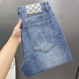 Jeans para hombres Diseñador 2024 Nueva primavera Regular Jeans para hombres Corte recto Lavado con agua Micro elástico de gama alta para hombres A7ZC