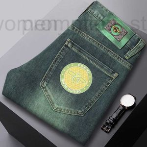 Diseñador de jeans para hombres 2024 Producto nuevo de primavera con pequeño FT, Fit Slim, marca de algodón de moda, jóvenes coreanos Grn CCU0 1P0I