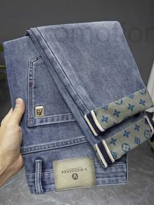 Designer de jeans masculin 2024 Été Lumière luxueuse lâche droite décontractée tendance polyvalente simple à neuf pointes High End Nine Point Brand 4mob