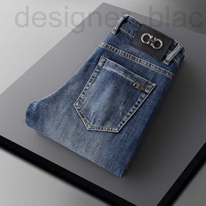 Jeans pour hommes Designer et automne hiver haute qualité simple haut de gamme pantalon en denim lavé droit leggings minces 94CW