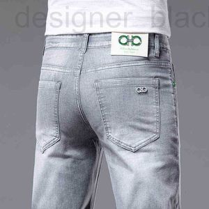 Jeans pour hommes Designer et tendance printemps été Slim Fit élastique coréen petit pied pantalons longs marque 6VIY