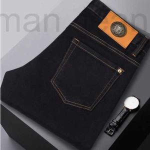 Jeans pour hommes Designer Automne Business High End Jeans Hommes Noir Slim Fit Élastique Mode Polyvalent Jeunesse Lavé Petit Pantalon Droit SSII