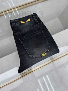 Heren jeans ontwerper herfst nieuwe broek kleine monsterogen borduurwerk slank fit leggings casual cvbq