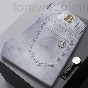 Designer de jeans masculin Babaoshen 2024 printemps / été Nouveau trente Hot Stamping Elastic Slim Small Small Leg Long Pantal