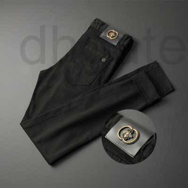 Jeans Homme Designer Noir Automne Hiver Stretch Petite Marque de Mode Droite Pantalon Petite Abeille DJOY