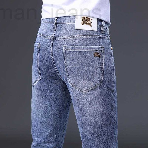 Designer de jeans pour hommes bleu pour hommes 2023 printemps / été New Light Luxury Pants European Goods Show High Appearance Thin Casual Slim Fit Style R8E8