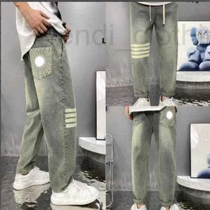 Jeans voor heren Designer Brand 2023 Nieuw Four Bar Vasacci Washed Net Red Loose Straight Leg Veelzijdig Trendy en dames YABN