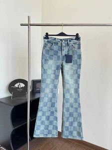 Brand de concepteur de jeans masculin 2024 New L Family Checkerboard Denim Pantal