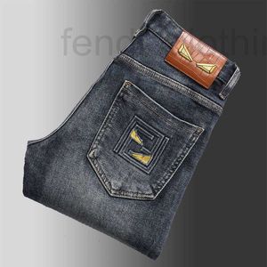 Herenjeans Designer Merk Herfst en Winter Nieuwe Slim Fit Mode Kleine Monster Eye Vrije tijd Micro-elastisch High End Rechte pijpen PEGB