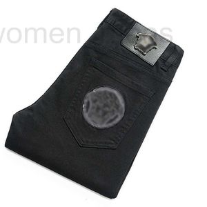 Brand de concepteur de jeans masculin Black Spring and Summer Min Min Men's Brodery Trend Slim Fit Elastic Small Long Pantalon NX5D