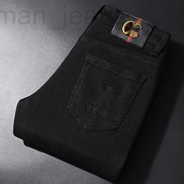 Jeans para hombre diseñador Marca denim para hombre otoño e invierno nuevo elástico ajustado ajuste negro moda tendencia casual versátil YZIG