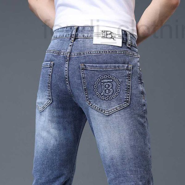 La marca de diseñador de jeans para hombres se centra en nuevos productos de alta gama para otoño e invierno, jeans ligeros de moda de lujo, corte ajustado, pies pequeños, ocio elástico, coreano b EYHJ