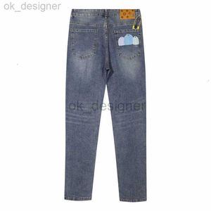Heren jeans ontwerper merk jeans ontwerper jeans retro hiphop jeans motorfiets borduurwerk Brits nobiliteitsmotorcycle borduurwerk geperforeerde jeans