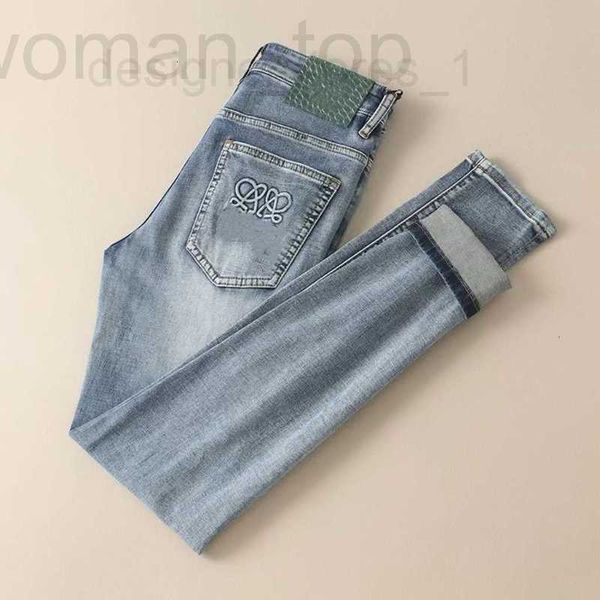 Jeans pour hommes Designer classique nouveaux hommes stretch jean bleu clair marque pantalon de luxe tendance moto décontracté G98Q 7MWB
