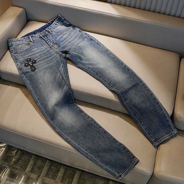 Jeans pour hommes Vêtements de marque CH Mens Cross Chromes Heart Ch Crow Skinny Washed Old Light Fashion Brand High Street Ruffian Handsome Slim Fit Petits pieds Pan