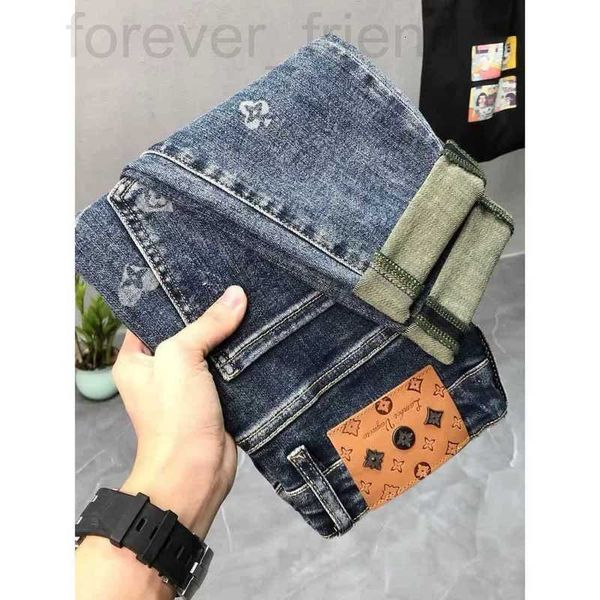 Designer de jeans masculin denim luxueux Luxury 90% Spring haut de gamme nouvelle marque de mode populaire pantalon élastique slim élastique décontracté long pour hommes mnf4