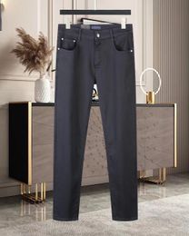 Herenjeans Designer ontwerper 2023 nieuwste aanbieding skinny jeans heren label letters patroon Bloemenprint Denim broek Herenmode Hip Hop zwart HF4K