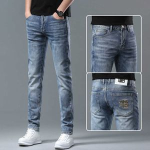 Designer herenjeans Designer 2023 nieuwe jeans heren lichte luxe Koreaanse versie dunne elastische kleine voet afslankende merkkleding P7WQ GTTH