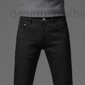 Jeans pour hommes Designer Designer Automne Marque de mode Mens coréen Slim-Fit Pantalon Slim Fit épais haut de gamme Pantalon de jeunesse européenne BD1A 99ZX