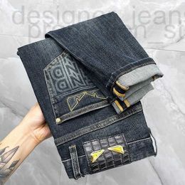 Herenjeans Designer designer fnedi blakc jeans Hoogwaardige trendy Europese producten voor herfst en winter 2024 Little Monster blauwe slim fit denim herenbroek met kleine pijpen