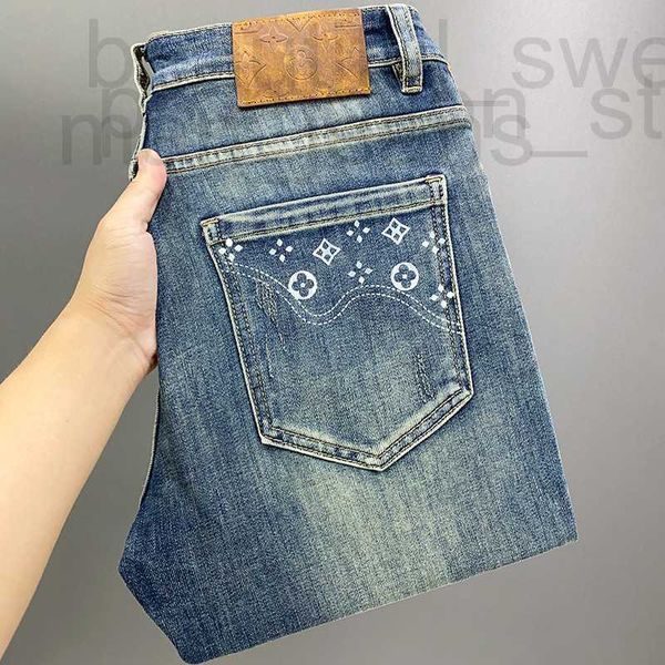 Diseñador de jeans para hombres Diseñador de alta gama Azul para hombres New Korean Fashion Stretch Mens suelto pequeño tubo recto Pantalones versátiles IB5Y H990