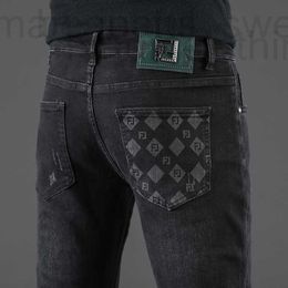 Jeans para hombres Diseñador Diseñador Hong Kong Marca de moda europea Negro para Slim Fit, Small Et, Otoño e invierno Nuevos pantalones largos casuales elásticos Hombres K45U OG8I 9PRZ