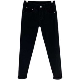 Jeans pour hommes designer Designer Light luxe pur noir hommes jeans broderie haut sens tempérament simple affaires pantalons décontractés élastiques