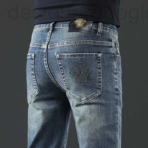 Herenjeans designer Designer Mens losse jean vers broek business casual lange medusa vergulde knop man joggingbroek baggy jeans voor mannen